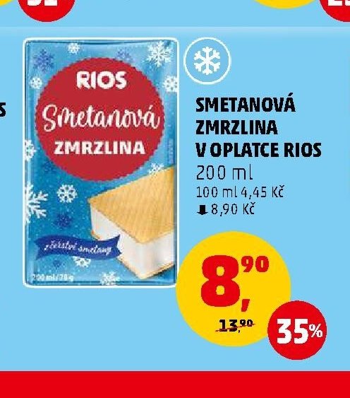 SMETANOVÁ ZMRZLINA V OPLATCE RIOS 200 ml