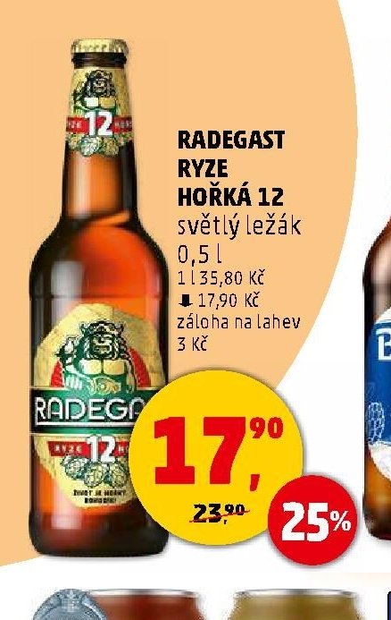 Radegast Ryze hořká 12 světlý ležák 0,5l