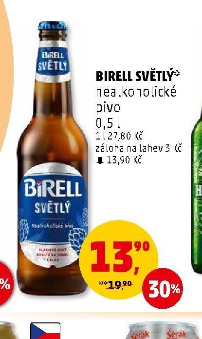 Birell Světlý nealkoholické pivo 0,5l