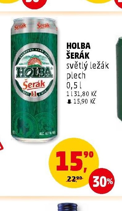 Holba Šerák světlý ležák plech 0,5l