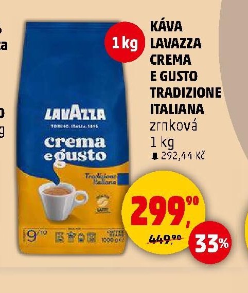KÁVA LAVAZZA CREMA E GUSTO TRADIZIONE ITALIANA