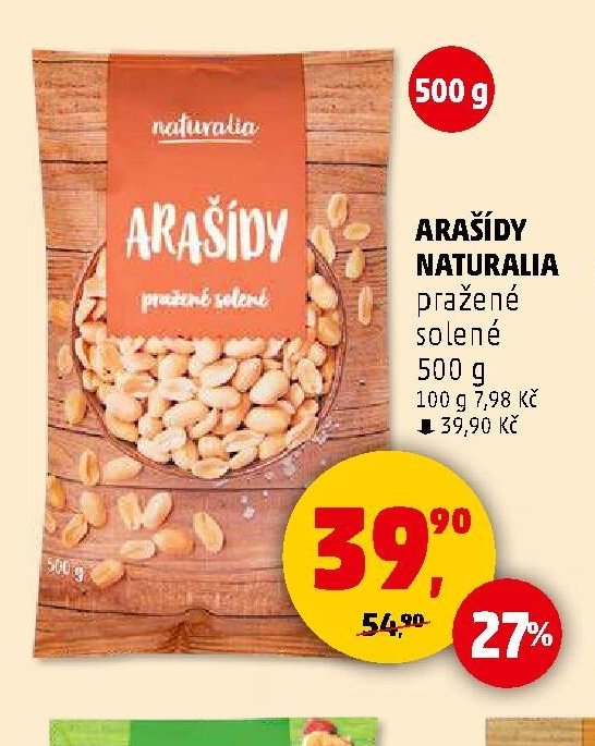 ARAŠÍDY NATURALIA pražené solené 500 g