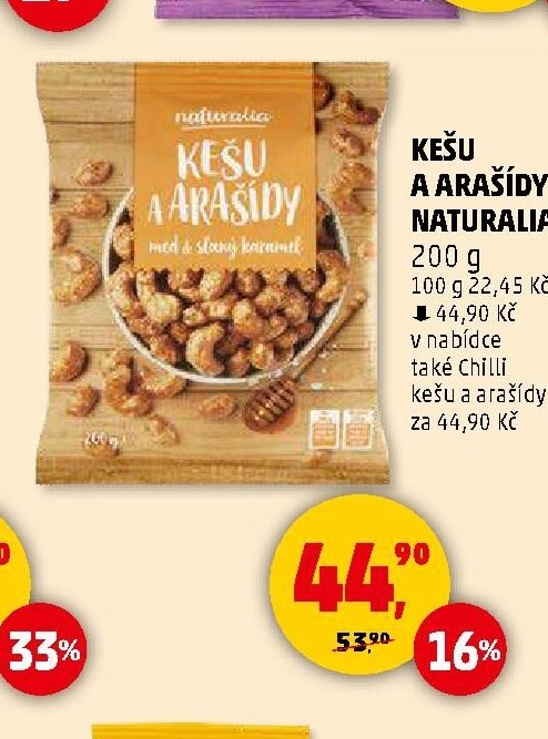 KEŠU A ARAŠÍDY NATURALIA 200 g