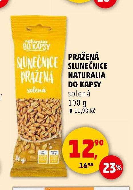 PRAŽENÁ SLUNEČNICE NATURALIA DO KAPSY solená 100 g