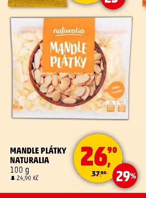 MANDLE PLÁTKY NATURALIA 100 g