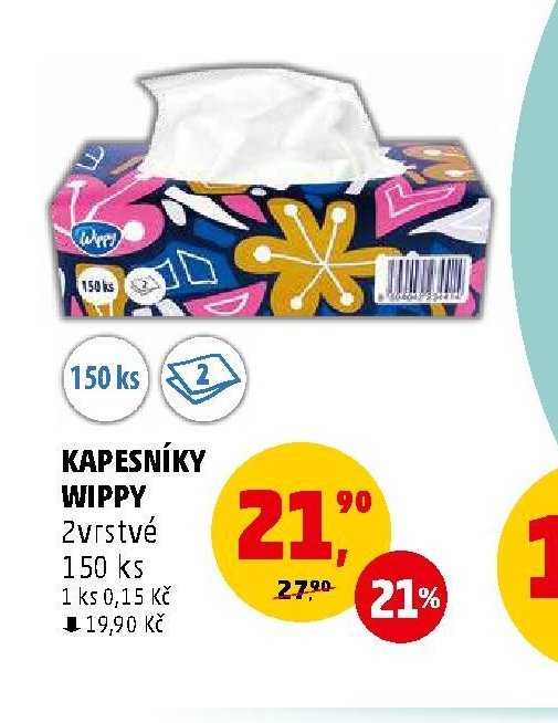KAPESNÍKY WIPPY 2vrstvé 150 ks