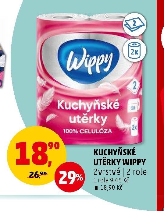 KUCHYŇSKÉ UTĚRKY WIPPY 2vrstvé 2 role