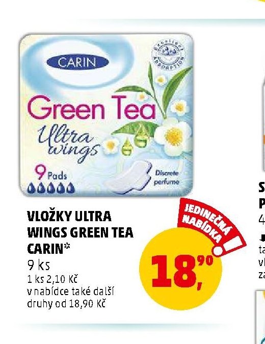 VLOŽKY ULTRA WINGS GREEN TEA CARIN