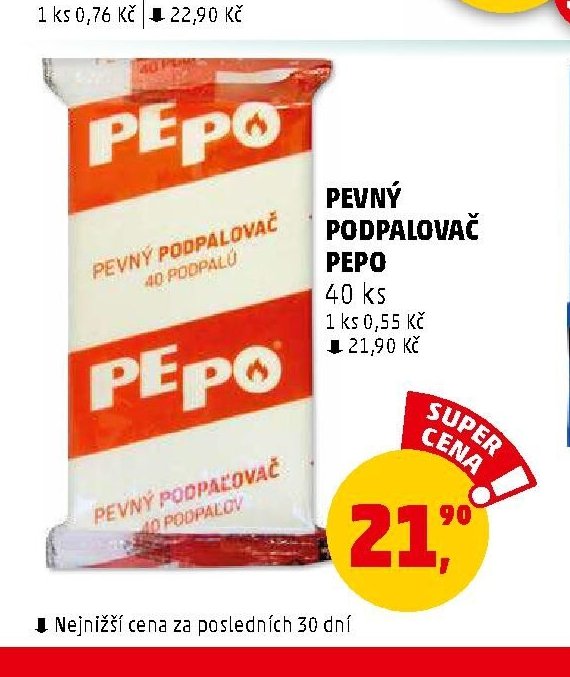 Pevný podpalovač Pepo 40 ks