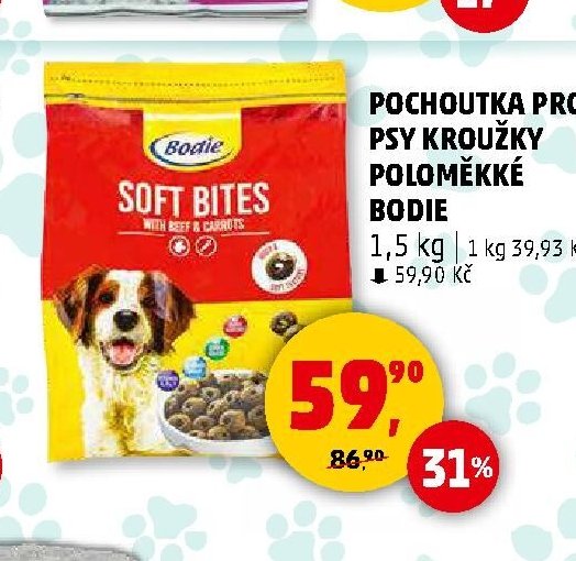POCHOUTKA PRO PSY KROUŽKY POLOMĚKKÉ BODIE