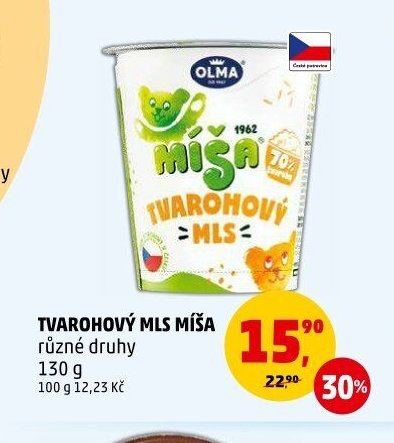 Tvarohový mls Míša různé druhy 130 g