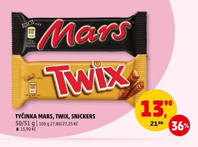 Tyčinka Mars, Twix