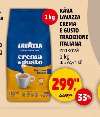 Káva Lavazza Crema e Gusto Tradizione Italiana zrnková 1 kg