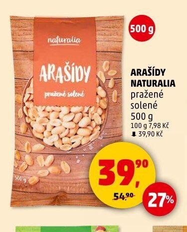 ARAŠÍDY NATURALIA pražené solené 500 g
