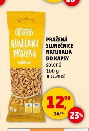 PRAŽENÁ SLUNEČNICE NATURALIA DO KAPSY solená 100 g
