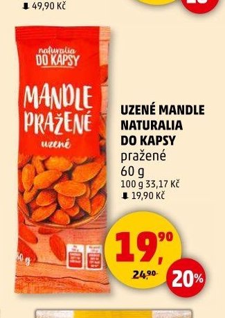 UZENÉ MANDLE NATURALIA DO KAPSY pražené 60 g