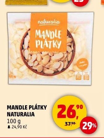 MANDLE PLÁTKY NATURALIA 100 g