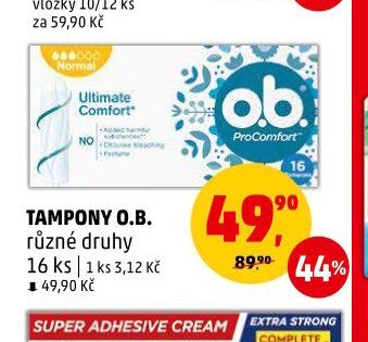 TAMPONY O.B. různé druhy 16 ks