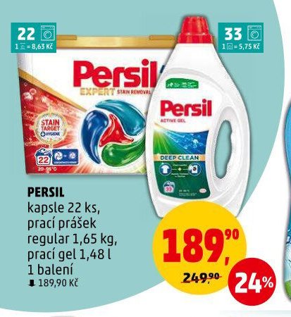Persil kapsle, prací prášek, prací gel