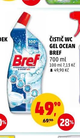 Čistič WC gel Ocean Bref