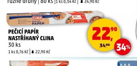 Pečicí papír nastříhaný Clina
