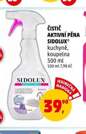 Čistič aktivní pěna Sidolux
