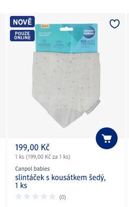 Canpol babies slintáček s kousátkem šedý, 1 ks