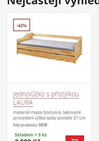 Jednolůžko s přistýlkou LAURA