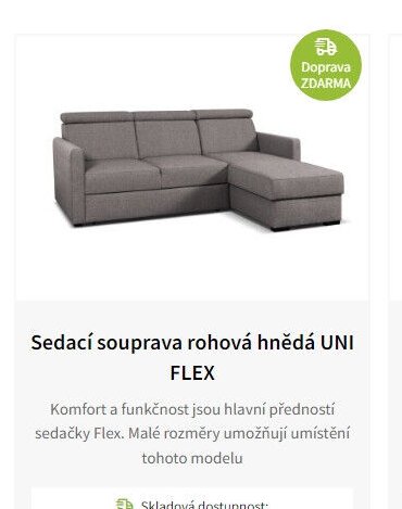Sedací souprava rohová hnědá UNI FLEX