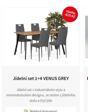 Jídelní set 1+4 VENUS GREY