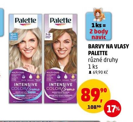 BARVY NA VLASY PALETTE různé druhy