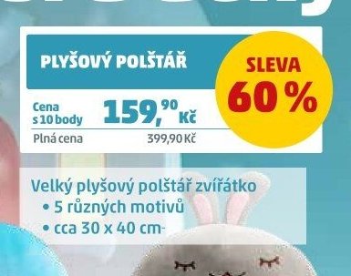 PLYŠOVÝ POLŠTÁŘ