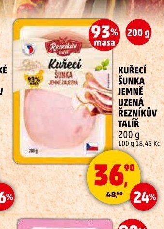 Kuřecí šunka jemně uzená Řezníkův talíř 200 g