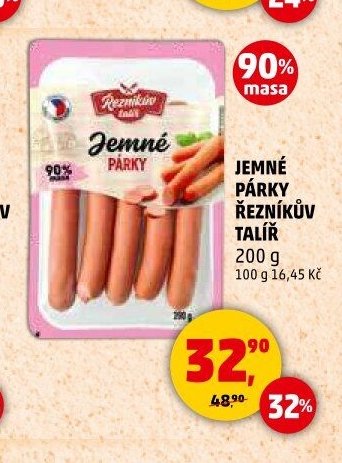 Jemné párky Řezníkův talíř 200 g