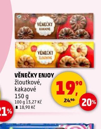VĚNEČKY ENJOY žloutkové, kakaové
