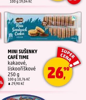 MINI SUŠENKY CAFÉ TIME kakaové, lískooříškové