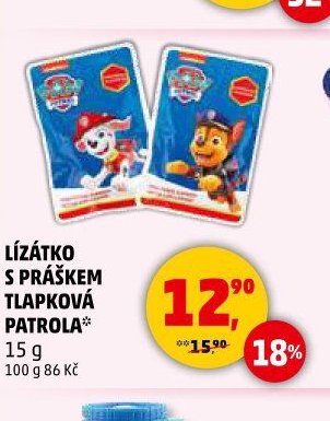 LÍZÁTKO S PRÁŠKEM TLAPKOVÁ PATROLA