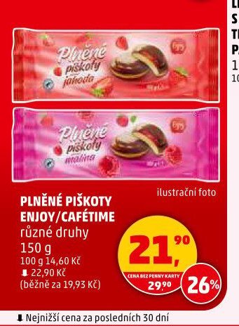 PLNĚNÉ PIŠKOTY ENJOY/CAFÉTIME různé druhy