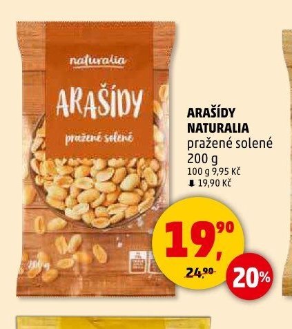 ARAŠÍDY NATURALIA pražené solené