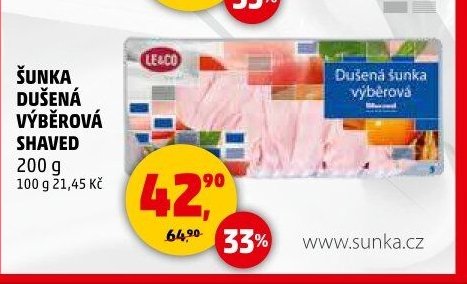 ŠUNKA DUŠENÁ VÝBĚROVÁ SHAVED