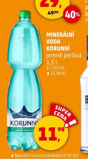 MINERÁLNÍ VODA KORUNNÍ jemně perlivá