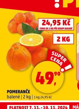 Pomeranče balené 2 kg