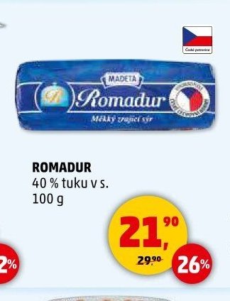 Romadur 40 % tuku v s. 100 g