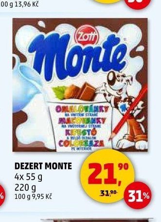 Dezert Monte 4x 55 g 220 g