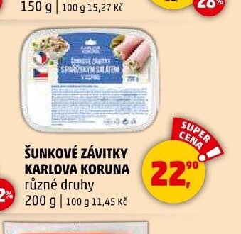 Šunkové závitky Karlova Koruna