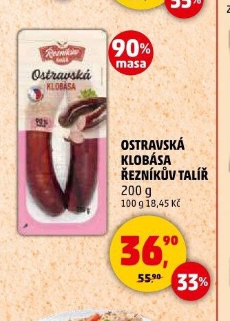 Ostravská klobása Řezníkův talíř