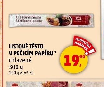 Listové těsto v pečicím papíru