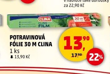 Potravinová fólie 30 m Clina