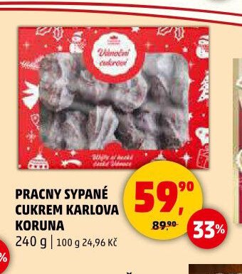 Pracny sypané cukrem Karlova Koruna
