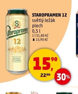 STAROPRAMEN 12 světlý ležák plech